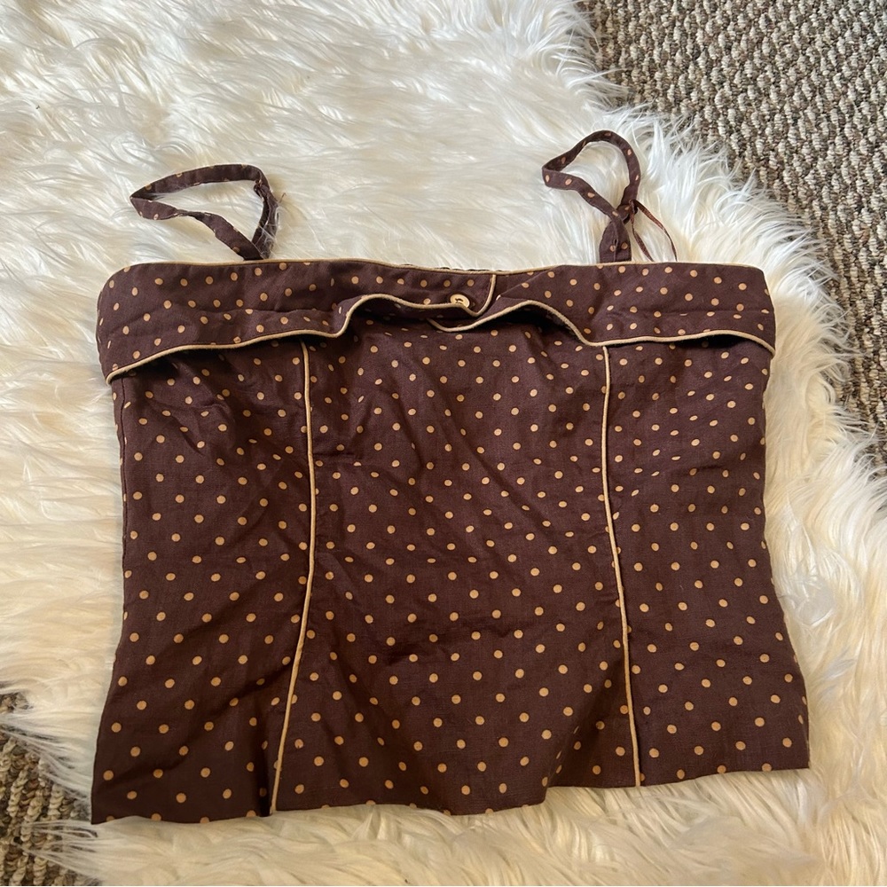 2 Friends Brown Polka Dot Top Size 8